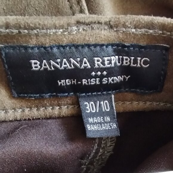 BANANA REPUBLIC Moss Green ULTRA SUEDE "Hi Rise SKINNY" Pants Sz 10/30 - Picture 6 of 6
